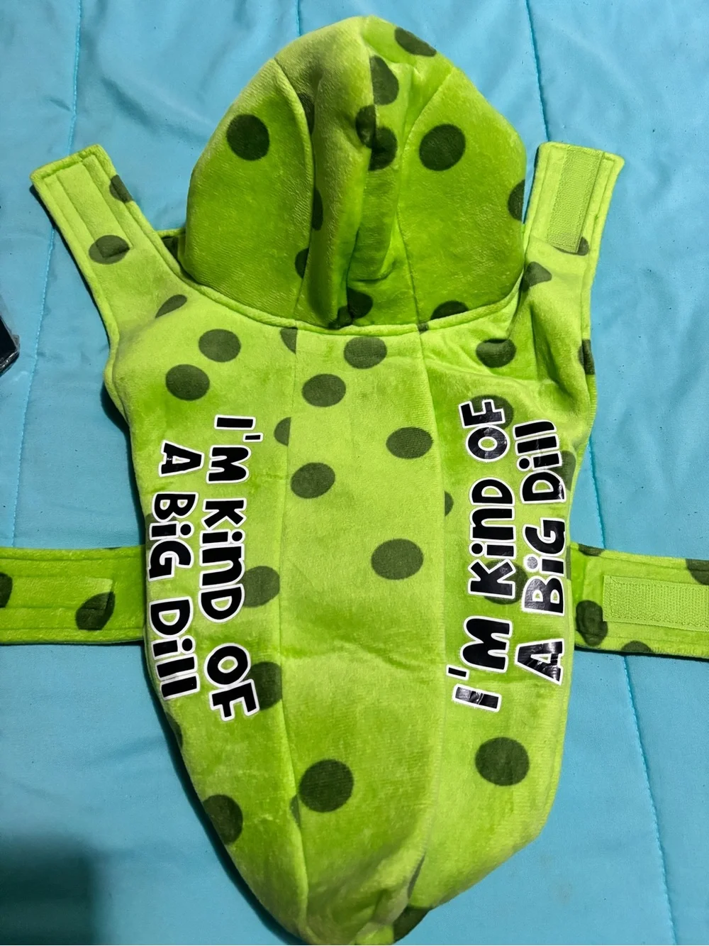 Bootique Green Polka Dot Pet dill pickle costume-“I'm Kind of a Big Dill